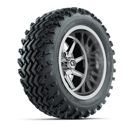 GTW Reaper Chrome 14 in Wheels with 23X10-R14 Rogue All-Terrain Tires – Full Set