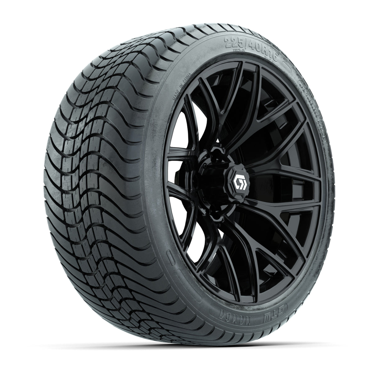 GTW Monaco Gloss Black 16 in Wheels with 225/40-R16 Mamba Street Tires – Full Set