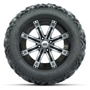 GTW Tempest Black/Machined 14 in Wheels with 25x10-14 Barrag - front view
