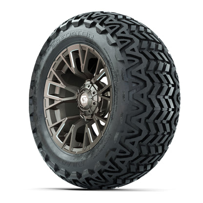 GTW® Vandal Satin Bronze/Machined 14 in Wheels with 23x10-14 - 3/4 view