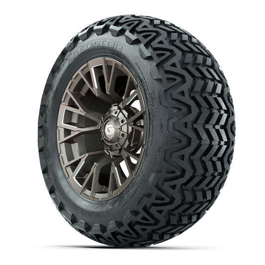 GTW® Vandal Satin Bronze/Machined 14 in Wheels with 23x10-14 - 3/4 view