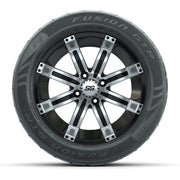 GTW® Tempest Black/Machined 14 in Wheels with 255/45-R14 Fus - front view