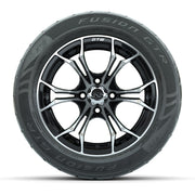GTW Spyder Machined/Black 14 in Wheels with 255/45-R14 Fusio - front view
