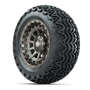 GTW® Barricade Satin Bronze 14 in Wheels with 23x10-14 Preda - 3/4 view
