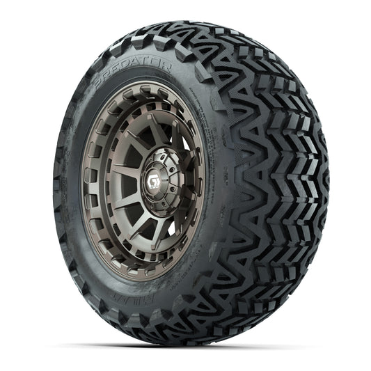 GTW® Barricade Satin Bronze 14 in Wheels with 23x10-14 Preda - 3/4 view
