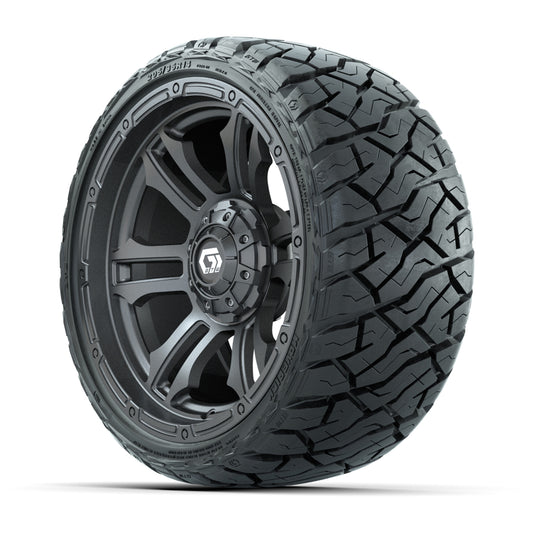 GTW Shogun Gloss Gunmetal 14 in Wheels with 205/35-R14 Maver - 3/4 view