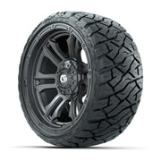 GTW Shogun Gloss Gunmetal 14 in Wheels with 205/35-R14 Maver - 3/4 view