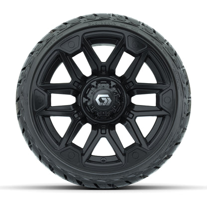 GTW Graffiti Gloss Black 14 in Wheels with 205/35-R14 Maveri - front view