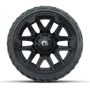 GTW Graffiti Gloss Black 14 in Wheels with 205/35-R14 Maveri - front view
