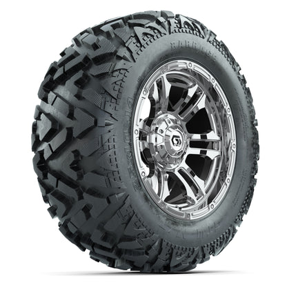 GTW Shogun Chrome 14 in Wheels with 25x10-14 Barrage Mud Tires – Full Set