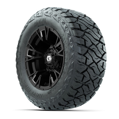 GTW Vandal Matte Black/Machined 12 in Wheels with 23x10.00-R12 Maverick All-Terrain Tires – Full Set