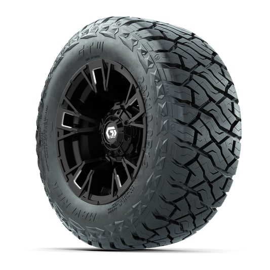 GTW Vandal Matte Black/Machined 12 in Wheels with 23x10.00-R12 Maverick All-Terrain Tires – Full Set
