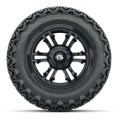 GTW® Shogun Gloss Black 14 in Wheels with 23x10-14 Predator  - front view