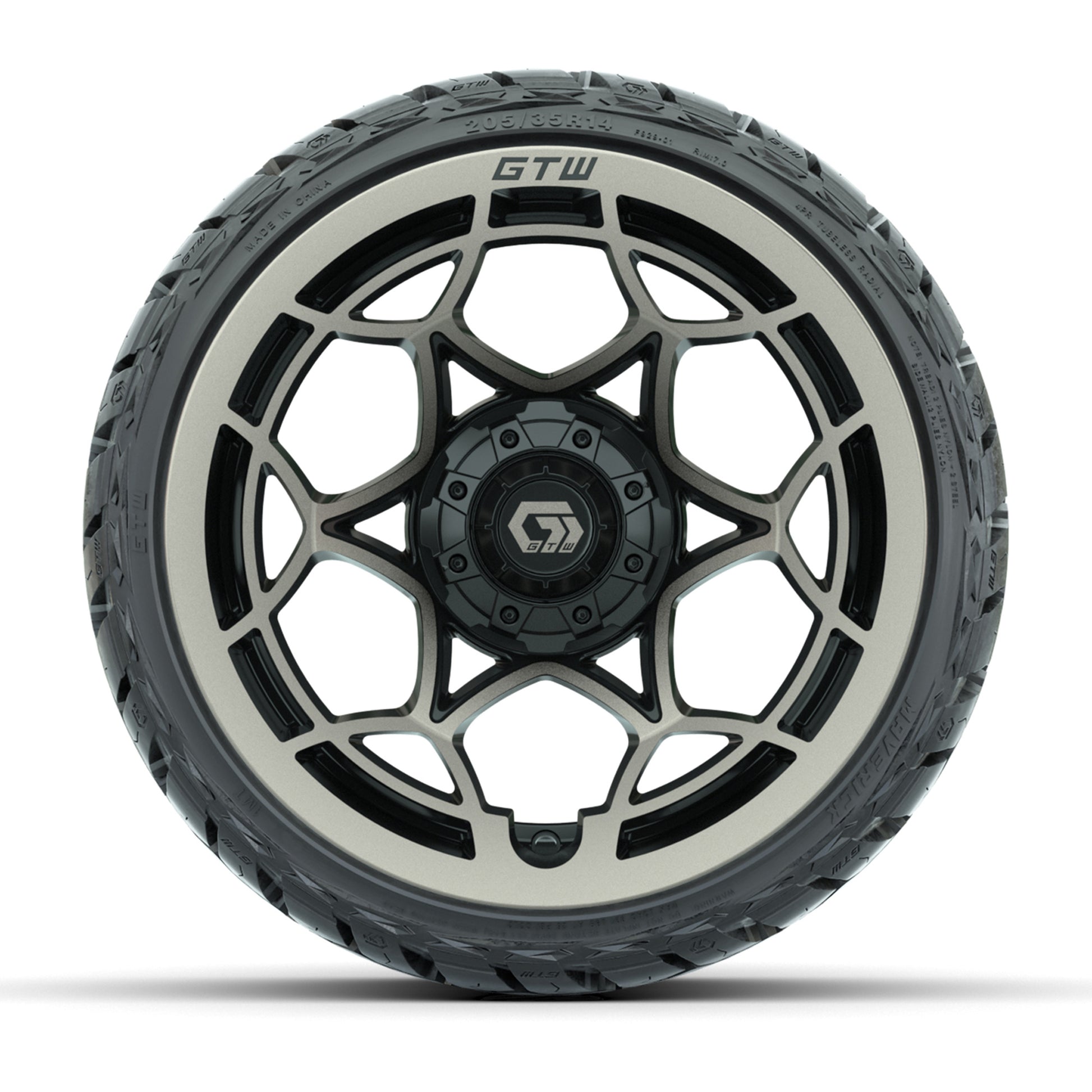 GTW Nexus Gloss Black/Bronze 14 in Wheels with 205/35-R14 Ma - front view