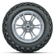 GTW Spyder Silver Brush 14 in Wheels with 23X10-14 Predator  - front view