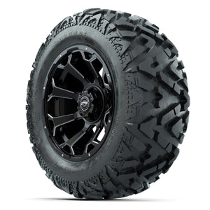 GTW Raven Matte Black/Ball Mill 14 in Wheels with 25x10-14 B - 3/4 view