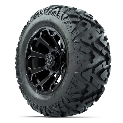 GTW Raven Matte Black/Ball Mill 14 in Wheels with 25x10-14 B - 3/4 view