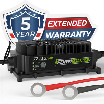 72V 10A Lithium Golf Cart Charger - Waterproof Design - 87.6 Volt Output Smart Charger for Lithium, LiFePO4, Lead Acid, AGM