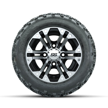 GTW Specter Machined/Black 10 in Wheels with 18x9.50-10 Rogue All Terrain Tires – Full Set