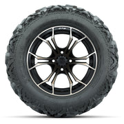 GTW Spyder Matte Black/Bronze 14 in Wheels with 25x10-14 Bar - front view