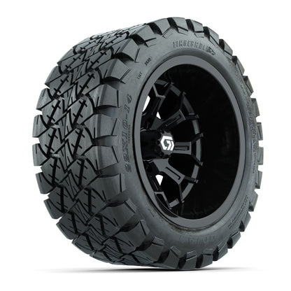 GTW Assault Gloss Black 14 in Wheels with 22X10-14 Timberwolf All-Terrain Tires – Full Set