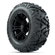 GTW Spyder Matte Black 14 in Wheels with 25x10-14 Barrage Mu - 3/4 view