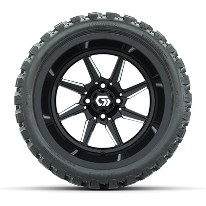 GTW Reaper Black/Machined 15 in Wheels with 23X10-R15 Nomad Steel Belted Radial All-Terrain Tires – Full Set