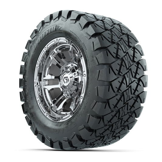 GTW® Shogun Chrome 12 in Wheels with 22x10-12 Timberwolf All-Terrain Tires – Full Set