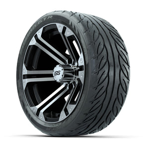14" GTW Specter Machined/Black Wheels with Fusion GTR Street Tires – Set of 4