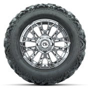 GTW Stellar Chrome 14 in Wheels with 25x10-14 Barrage Mud Ti - front view
