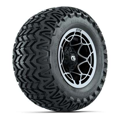 GTW® Nexus Black/Silver 12 in Wheels with 23X10.5-12 Predator All-Terrain Tires – Full Set