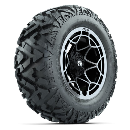 GTW Nexus Black/Silver 14 in Wheels with 25x10-14 Barrage Mud Tires – Full Set