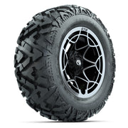 GTW Nexus Black/Silver 14 in Wheels with 25x10-14 Barrage Mud Tires – Full Set