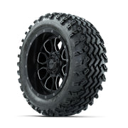 GTW Volt Machined/Black 14 in Wheels with 23x10.00-14 Rogue  - 3/4 view