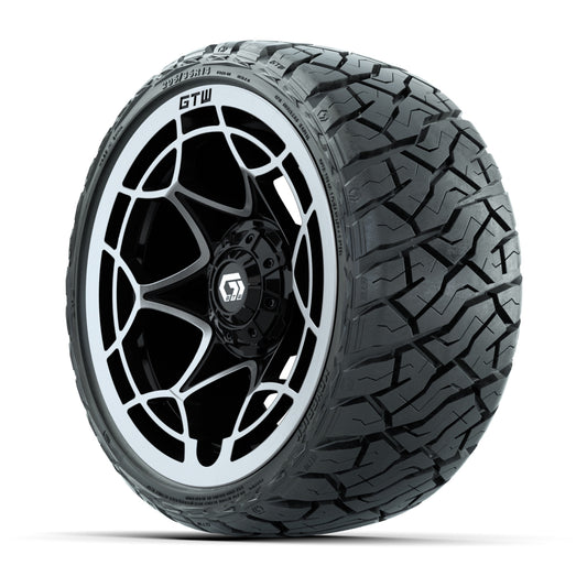 GTW Nexus Gloss Black/Silver 14 in Wheels with 205/35-R14 Ma - 3/4 view
