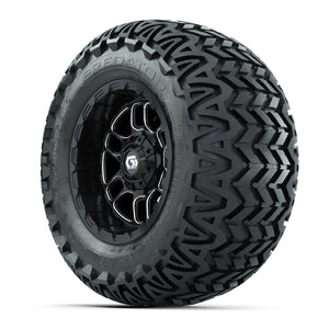Set of (4) 12 in GTW® Titan Machined & Black Wheels with 23x10.5-12 Predator All-Terrain Tires