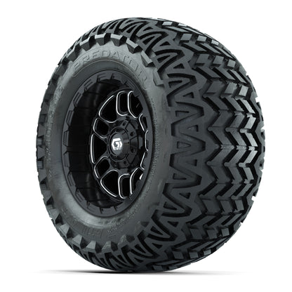 Set of (4) 12 in GTW® Titan Machined & Black Wheels with 23x10.5-12 Predator All-Terrain Tires
