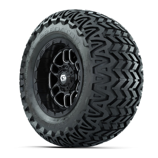 Set of (4) 12 in GTW® Titan Machined & Black Wheels with 23x10.5-12 Predator All-Terrain Tires