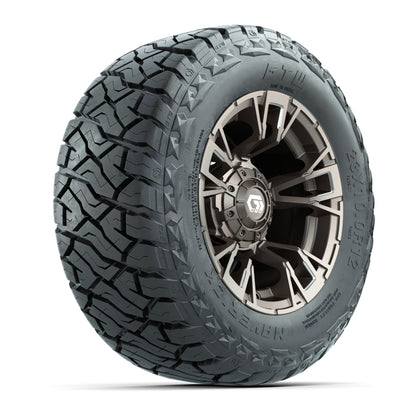 GTW Vandal Satin Bronze/Machined 12 in Wheels with 23x10.00-R12 Maverick All-Terrain Tires – Full Set