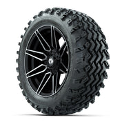 GTW® Stealth Black/Machined 14 in Wheels with 23X10-14 Rogue - 3/4 view