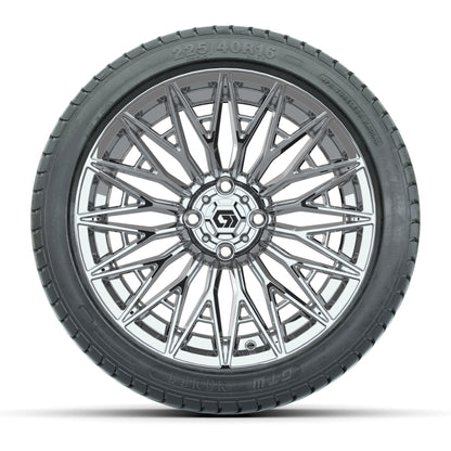GTW Blur Chrome 16 in Wheels with 225/40-R16 Mamba Street Tires – Full Set