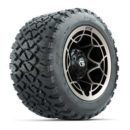 GTW® Nexus Black with Bronze Face 12 in Wheels with 20X10-12 Nomad Steel Belt Radial All-Terrain Tires – Full Set