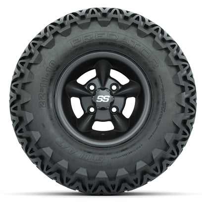 GTW Godfather Matte Gray 10 in Wheels with 22x11-10 Predator All-Terrain Tires – Full Set