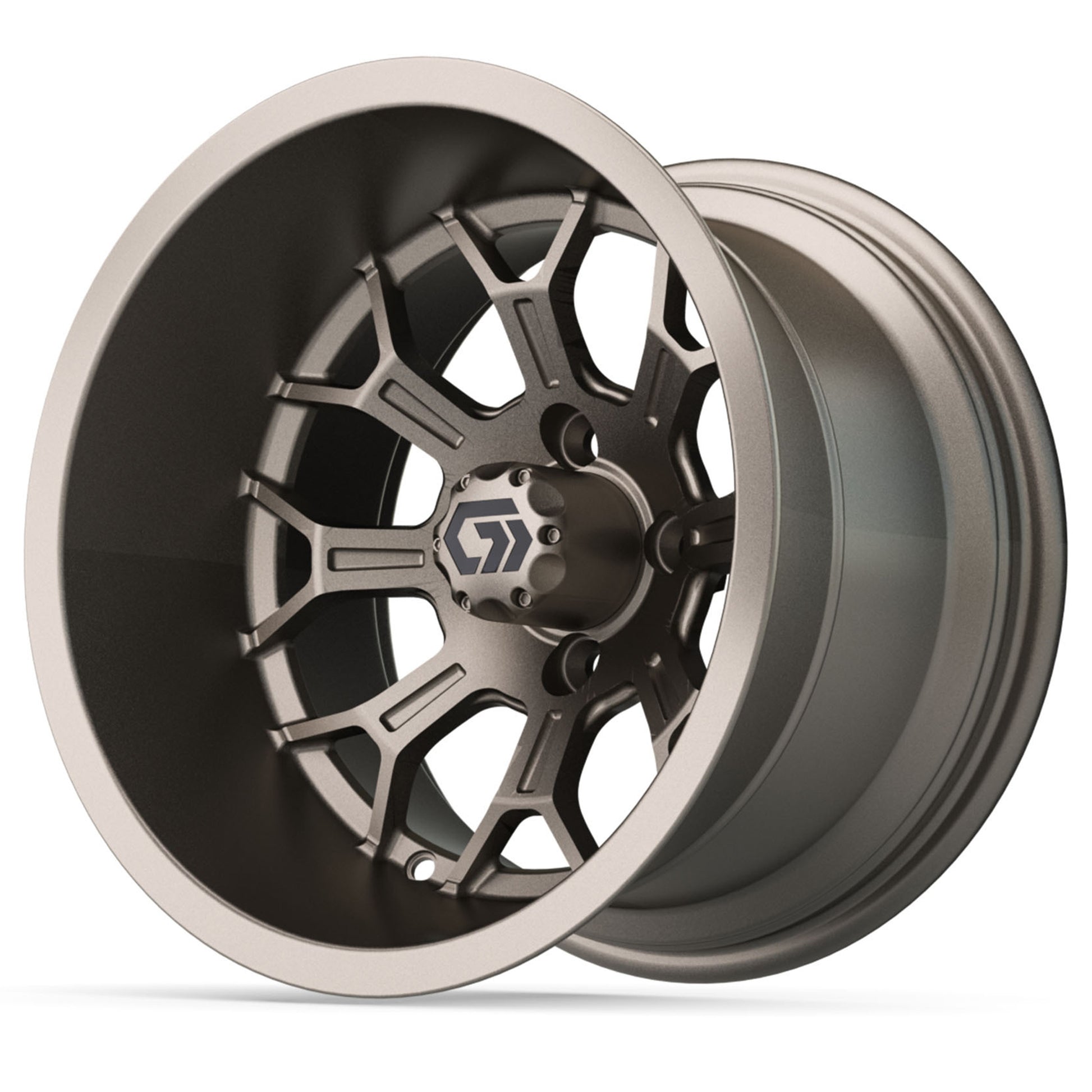 Assault Ultra-Wide 14 inch GTW golf cart wheel - Matte Bronze