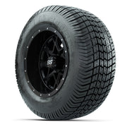 GTW® Vortex 2 Matte Black/Machined 12 in Wheels with 255/50-12 Excel Classic Street Tires – Full Set