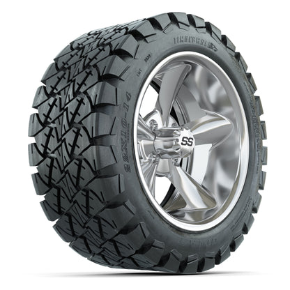 GTW Godfather Chrome 14 in Wheels with 22X10-14 Timberwolf All-Terrain Tires – Full Set