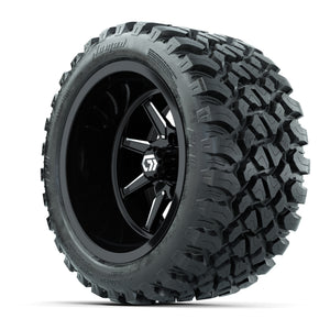 GTW Reaper Black/Machined 14 in Wheels with 23X10-R14 Nomad Steel Belt Radial All-Terrain Tires – Full Set