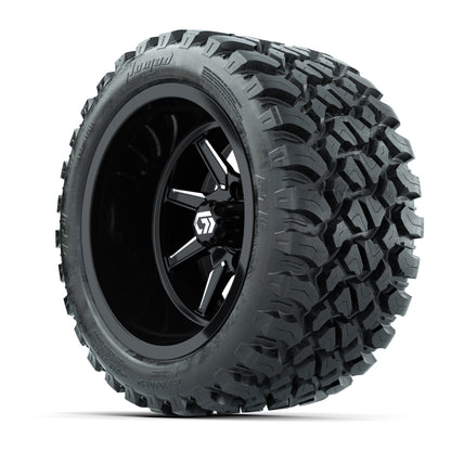 GTW Reaper Black/Machined 14 in Wheels with 23X10-R14 Nomad Steel Belt Radial All-Terrain Tires – Full Set