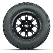 GTW® Vortex 2 Matte Black 12 in Wheels with 255/50-12 Excel Classic Street Tires – Full Set