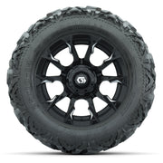 GTW Diablo Gloss Black/Machined 14 in Wheels with 25x10-14 B - front view